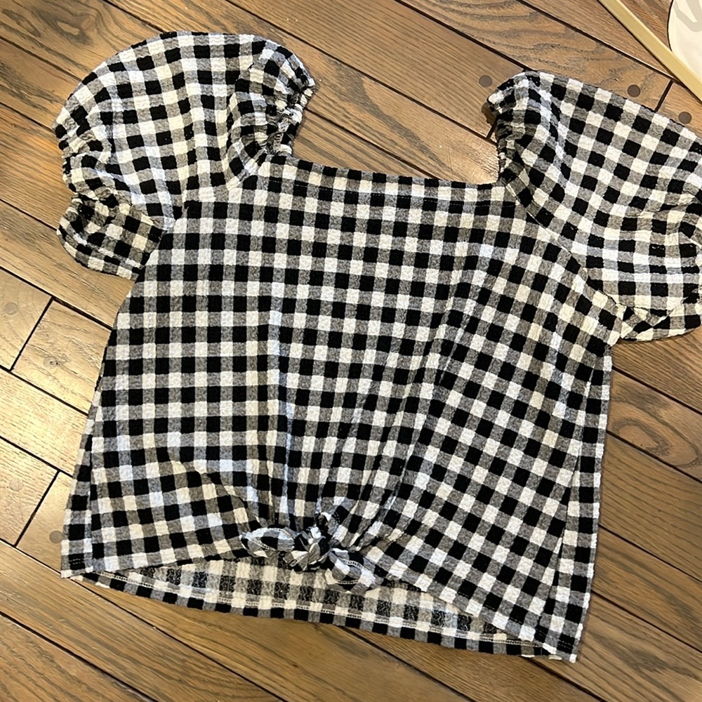 Black and White Gingham Crop Top